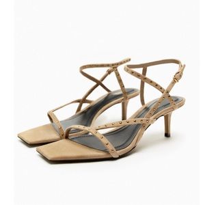 Suede studded sandals